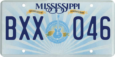 MS license plate BXX046