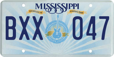 MS license plate BXX047