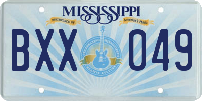 MS license plate BXX049