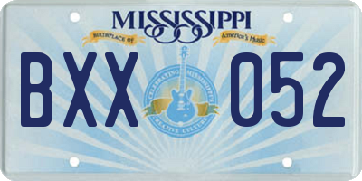 MS license plate BXX052