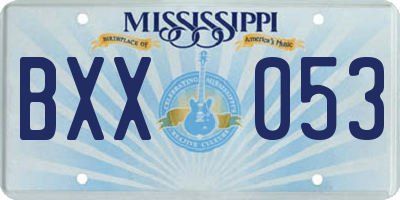 MS license plate BXX053