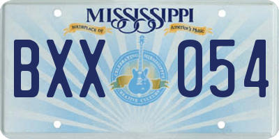 MS license plate BXX054