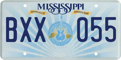 MS license plate BXX055