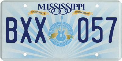 MS license plate BXX057