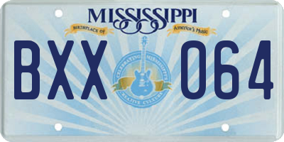 MS license plate BXX064