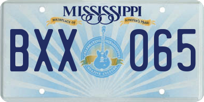 MS license plate BXX065