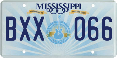 MS license plate BXX066