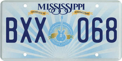 MS license plate BXX068