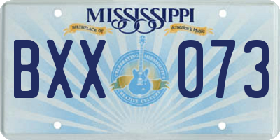 MS license plate BXX073