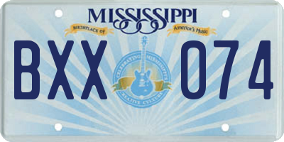 MS license plate BXX074