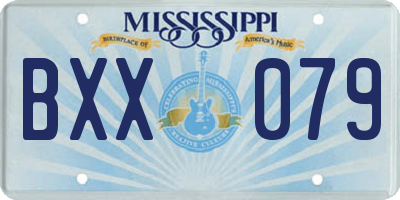 MS license plate BXX079