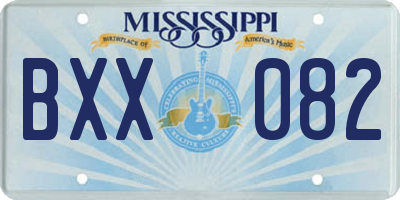 MS license plate BXX082