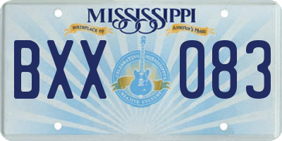 MS license plate BXX083