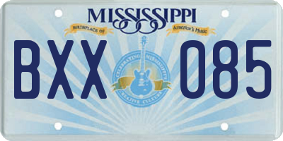 MS license plate BXX085