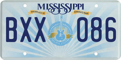 MS license plate BXX086