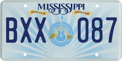 MS license plate BXX087