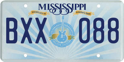 MS license plate BXX088