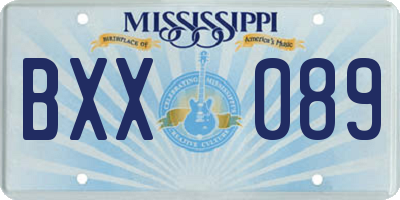 MS license plate BXX089