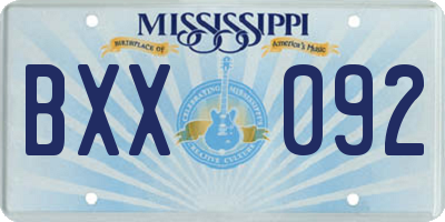 MS license plate BXX092