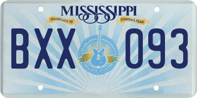 MS license plate BXX093