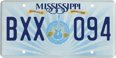 MS license plate BXX094