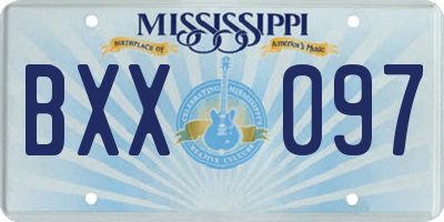 MS license plate BXX097