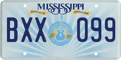 MS license plate BXX099