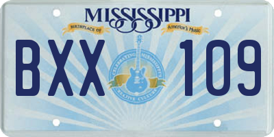 MS license plate BXX109