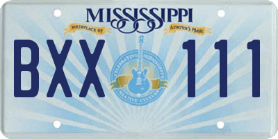 MS license plate BXX111