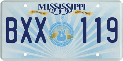 MS license plate BXX119