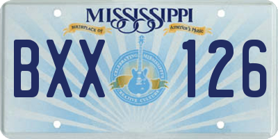 MS license plate BXX126