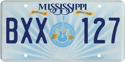 MS license plate BXX127