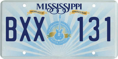 MS license plate BXX131