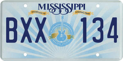 MS license plate BXX134