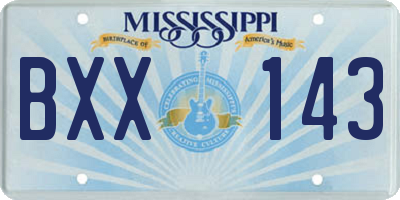 MS license plate BXX143