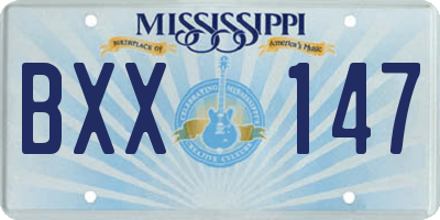MS license plate BXX147