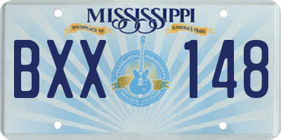 MS license plate BXX148