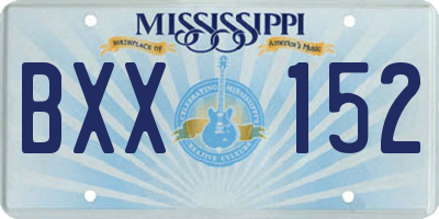 MS license plate BXX152