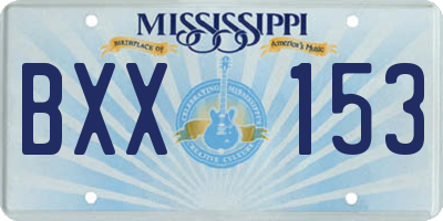 MS license plate BXX153