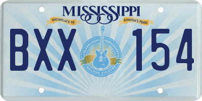 MS license plate BXX154