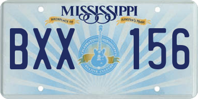 MS license plate BXX156