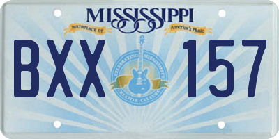 MS license plate BXX157
