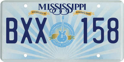 MS license plate BXX158