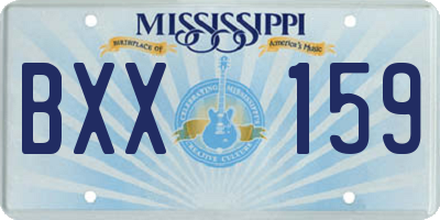 MS license plate BXX159