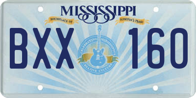 MS license plate BXX160
