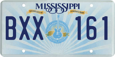 MS license plate BXX161
