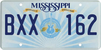 MS license plate BXX162