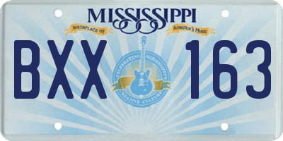 MS license plate BXX163