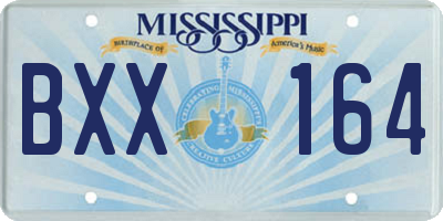 MS license plate BXX164