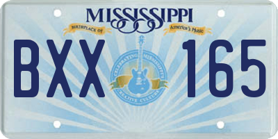 MS license plate BXX165